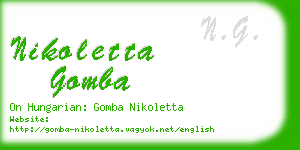 nikoletta gomba business card